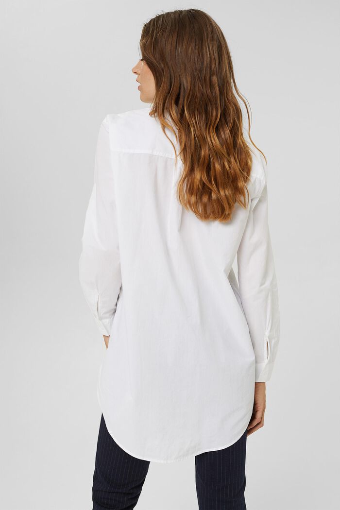 Long blouse made of 100% organic cotton, WHITE, detail image number 3