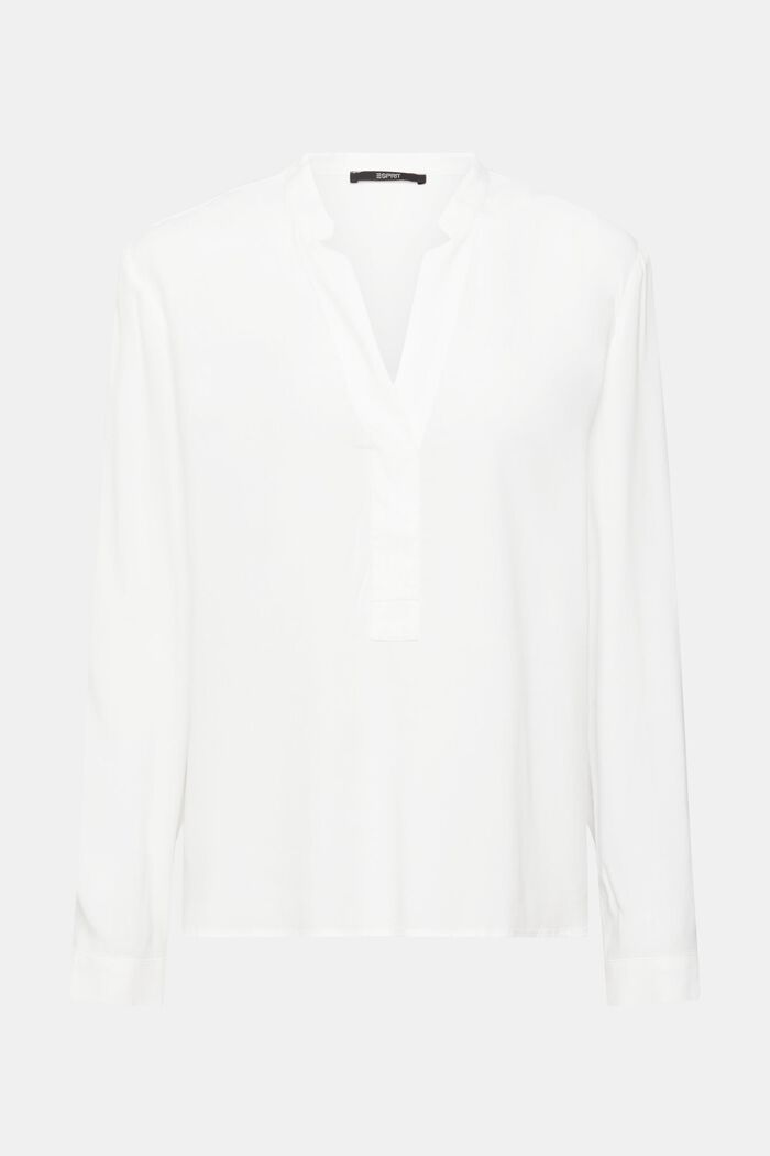 V-neck blouse, LENZING™ ECOVERO™, OFF WHITE, detail image number 6