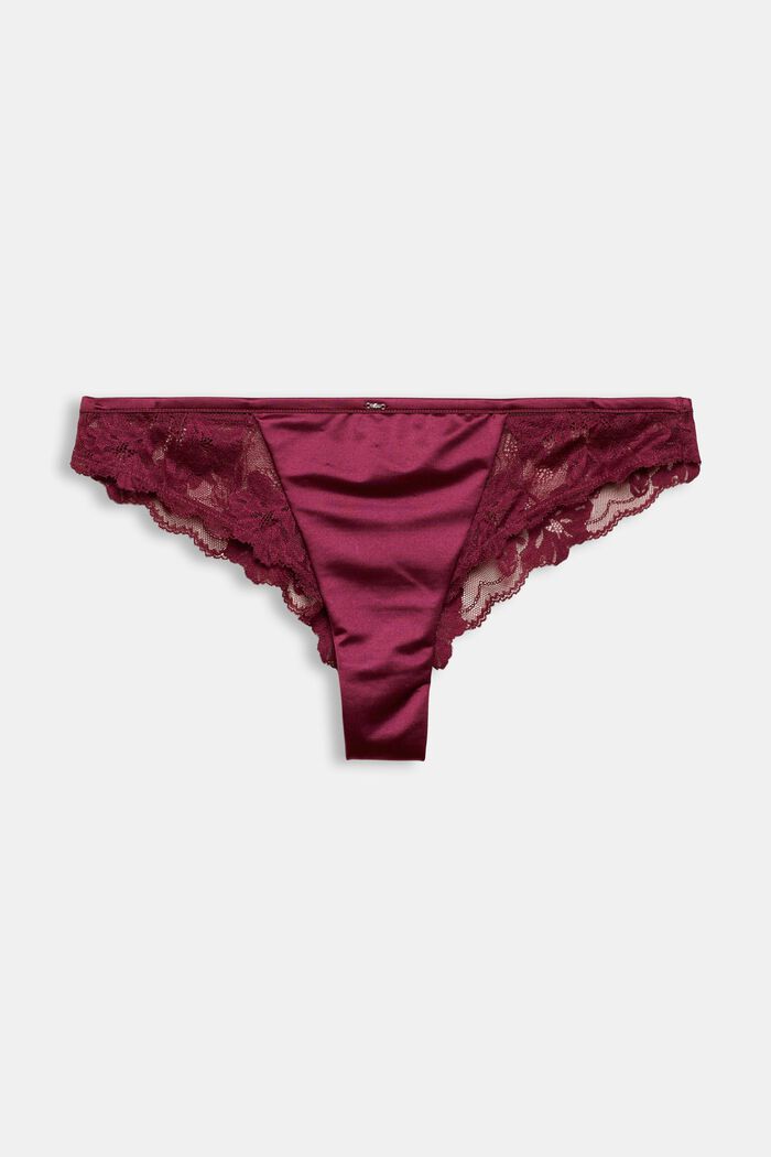 Brazilian briefs made of lace and microfibre, DARK PINK, detail image number 4