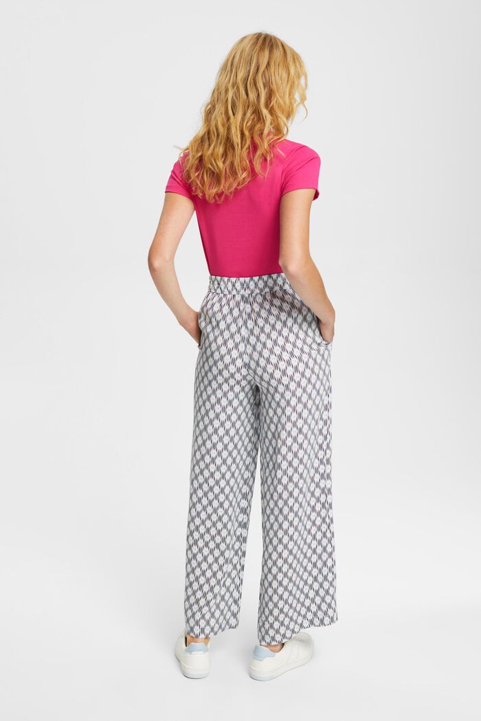 Patterned wide leg trousers, OFF WHITE, detail image number 4