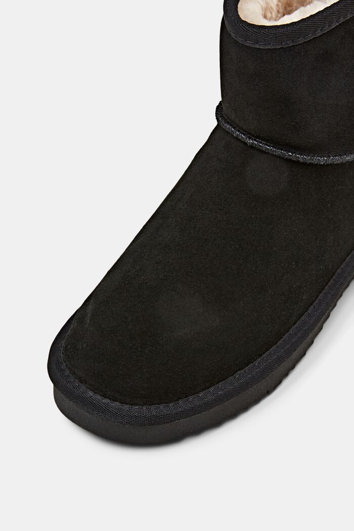 Suede Faux Fur Lined Boots, BLACK, detail image number 3