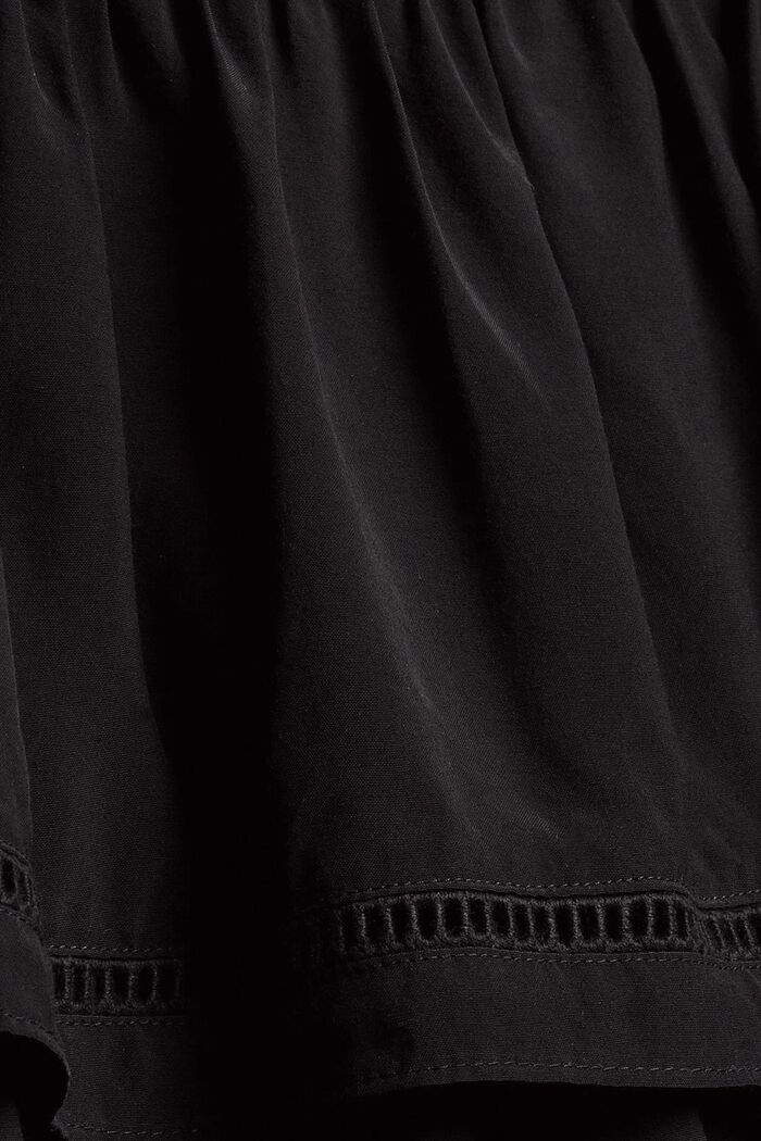 Short flounce skirt, LENZING™ ECOVERO™, BLACK, detail image number 4