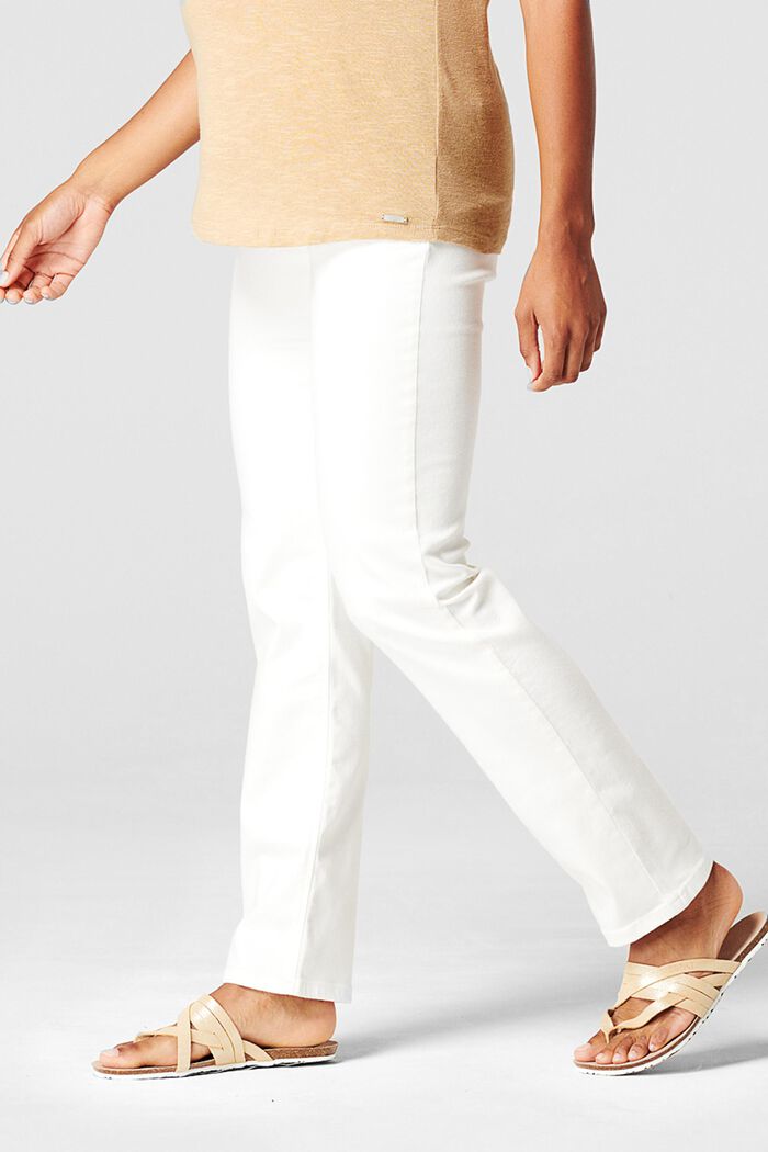 Stretch jeans with an over-bump waistband, BRIGHT WHITE, detail image number 2