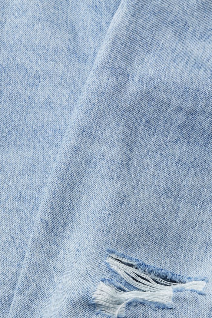 Jersey short with distressed effects, BLUE BLEACHED, detail image number 4