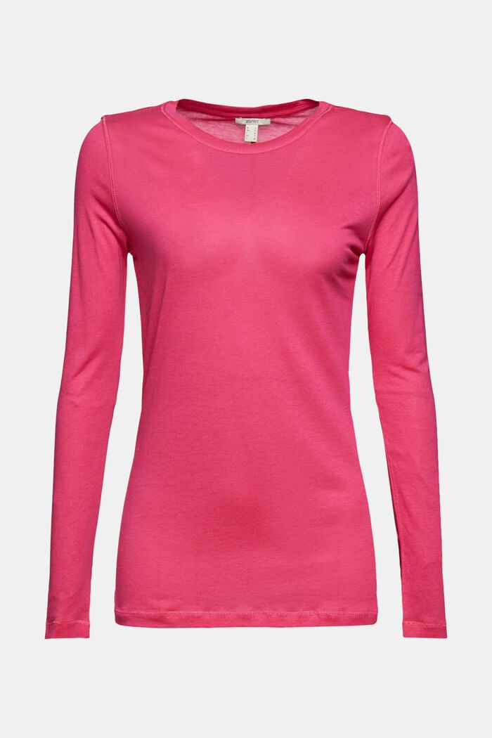 Long sleeve top with TENCEL™, PINK FUCHSIA, overview