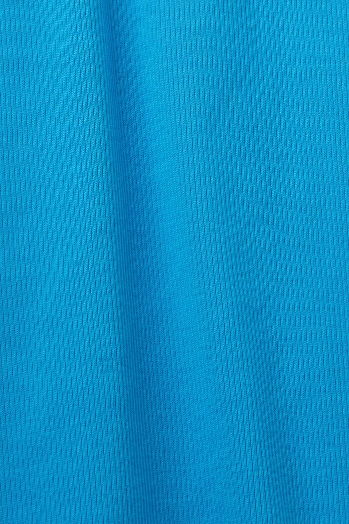Ribbed jersey tank top, stretch cotton, BLUE, detail image number 5