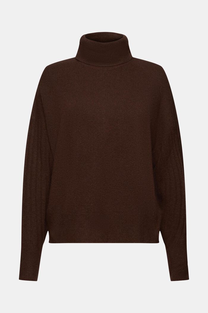 Wool Blend Turtleneck Sweater, BROWN, detail image number 7