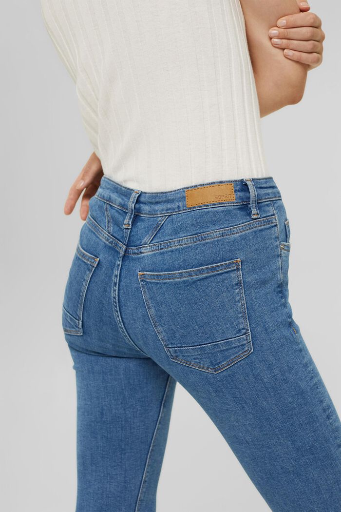Stretch jeans with zip detail, BLUE MEDIUM WASHED, detail image number 5