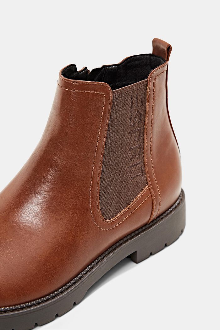 Faux leather Chelsea boots with a zip, CARAMEL, detail image number 4