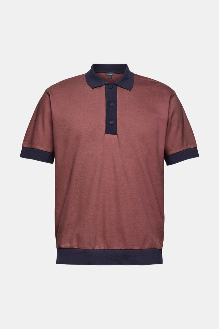 Piqué polo shirt in cotton, DARK OLD PINK, detail image number 5