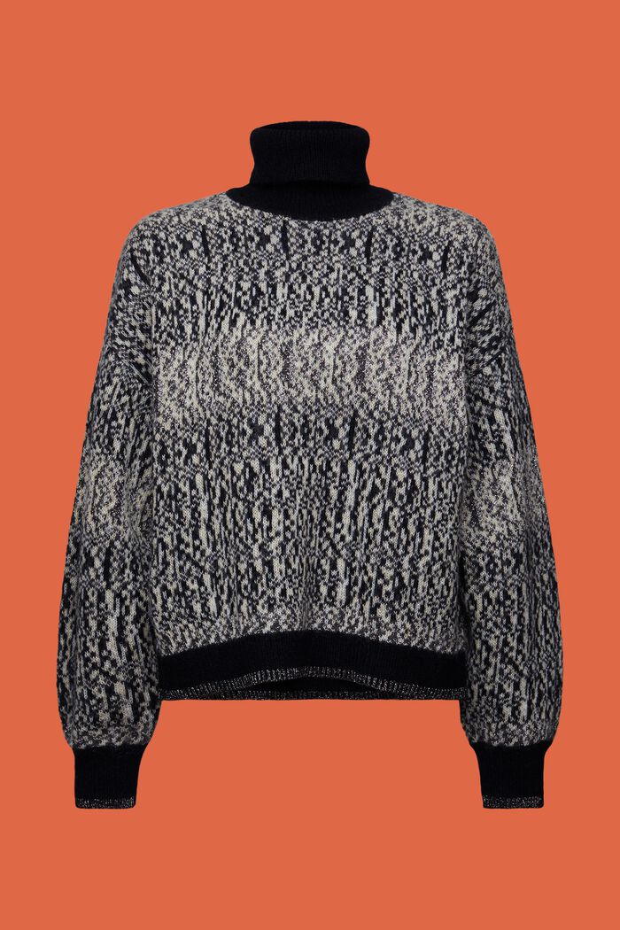 Jacquard Lamé Sweater, BLACK, detail image number 5