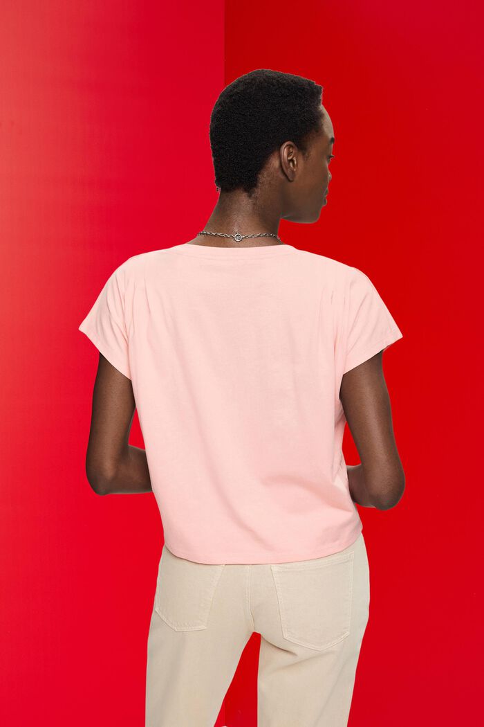 T-shirt with pleated details, PINK, detail image number 3