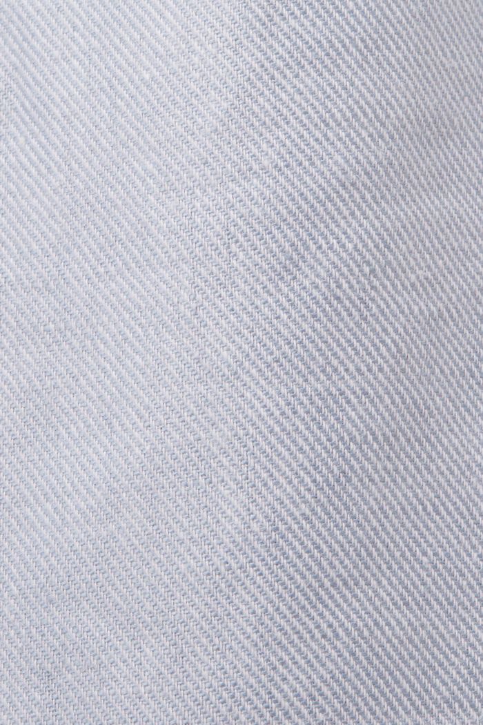Cropped chino with fixed belt, linen blend, LIGHT BLUE LAVENDER, detail image number 6
