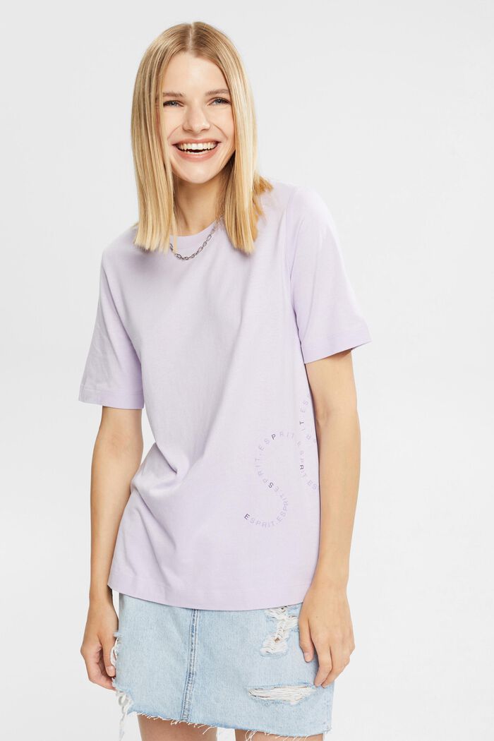 Containing TENCEL™: printed T-shirt, LILAC, overview