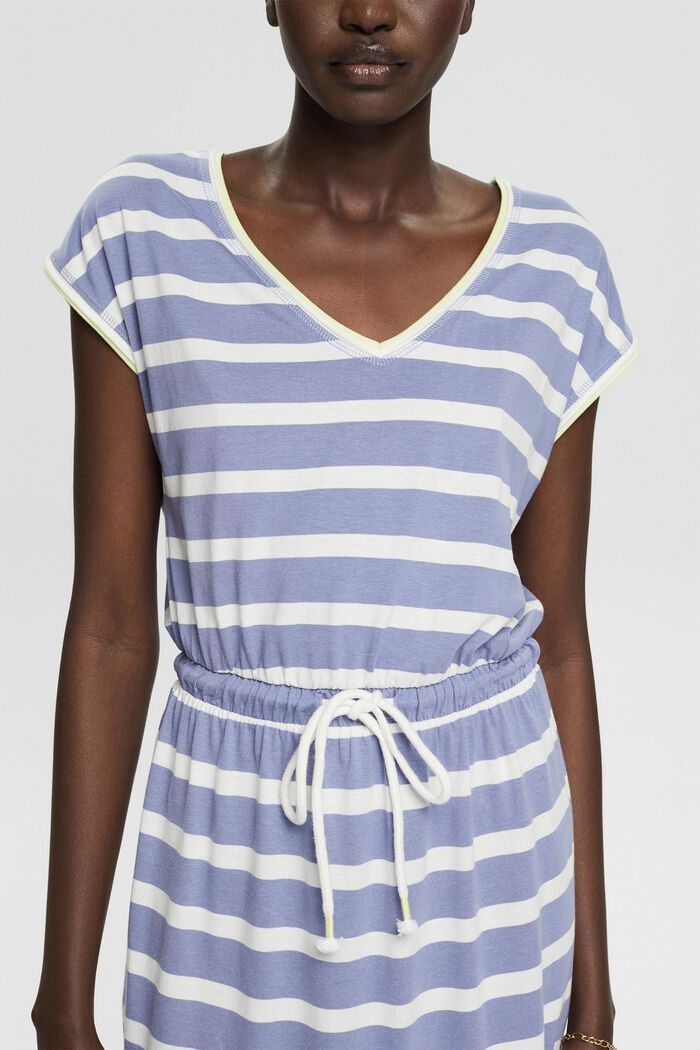 Containing TENCEL™: striped jersey dress, LIGHT BLUE LAVENDER, detail image number 3
