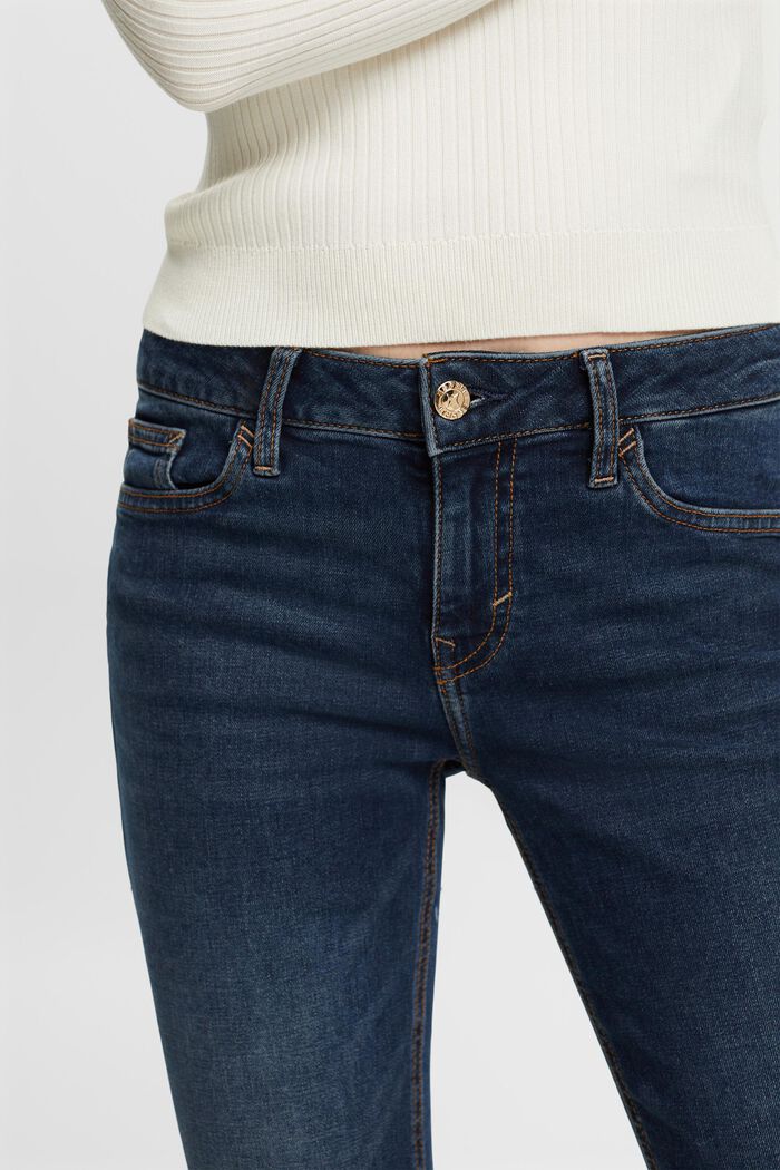 Mid-rise slim fit stretch jeans, BLUE LIGHT WASHED, detail image number 2