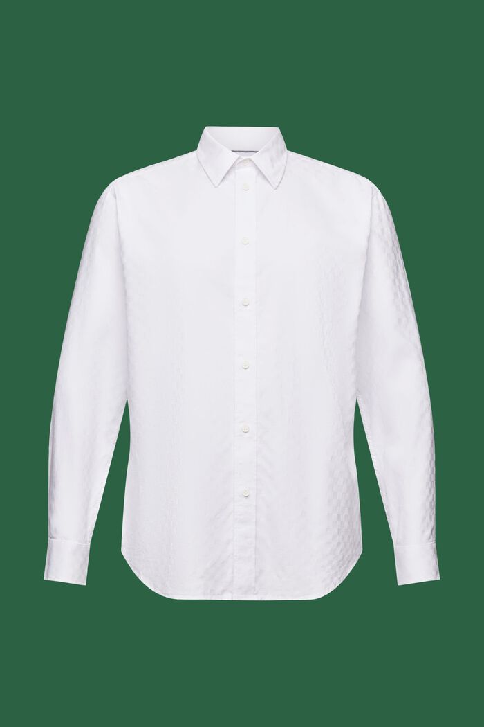 Cotton Jacquard Shirt, WHITE, detail image number 6