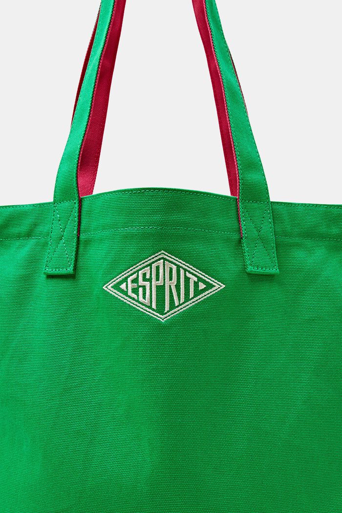 Logo Cotton Tote Bag, GREEN, detail image number 1