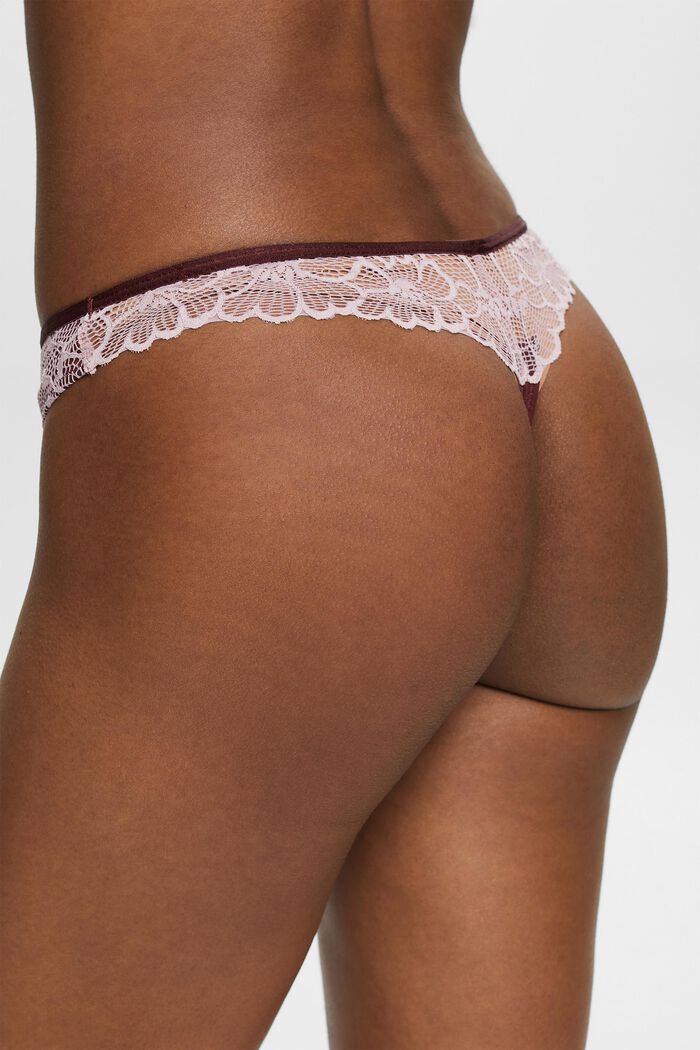 Hipster Lace Thong, RUST BROWN, detail image number 3
