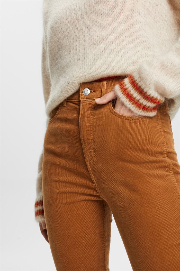 High-Rise Bootcut Fit Corduroy Trousers, CARAMEL, detail image number 2