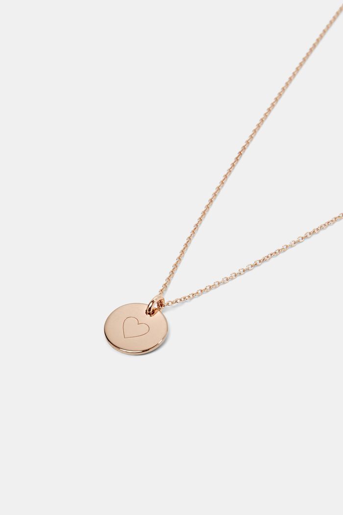 Sterling silver necklace with an engraved pendant, ROSEGOLD, detail image number 1