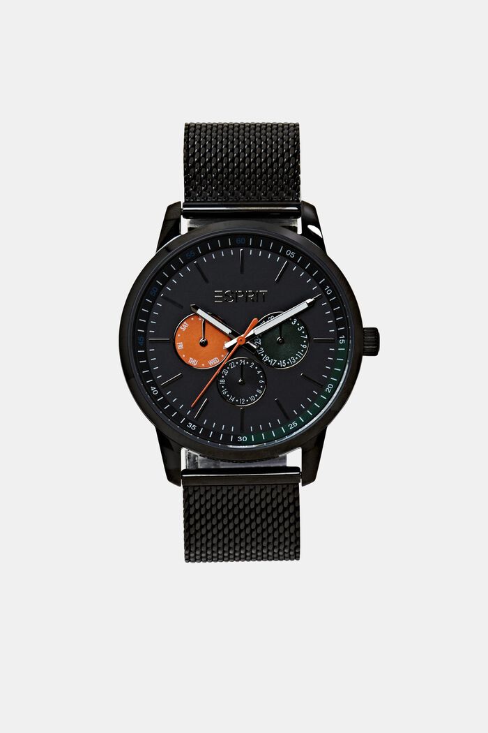 Stainless Steel Mesh Strap Watch, BLACK, detail image number 0