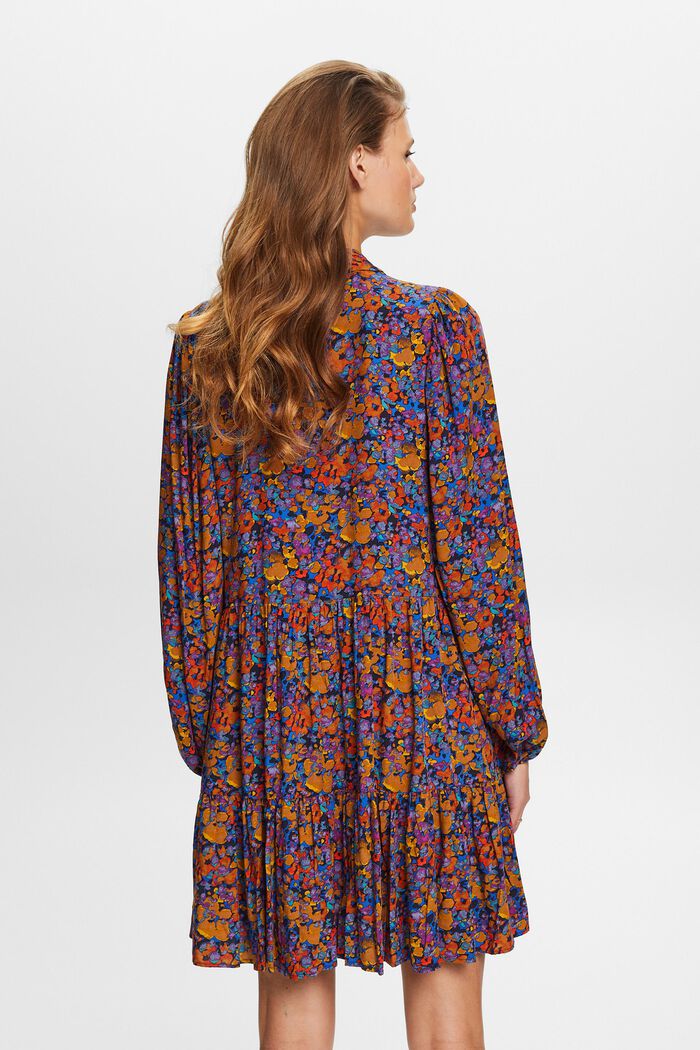 Printed Mini Dress, LENZING™ ECOVERO™, NAVY, detail image number 3