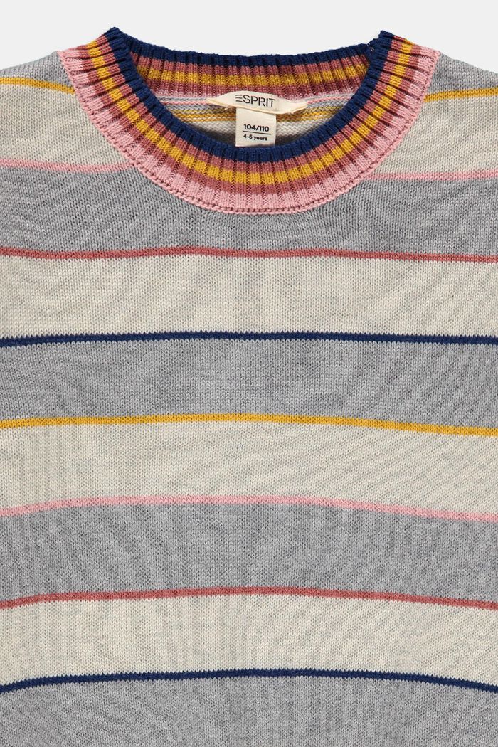 Colourful striped jumper made of blended cotton, SILVER, detail image number 2