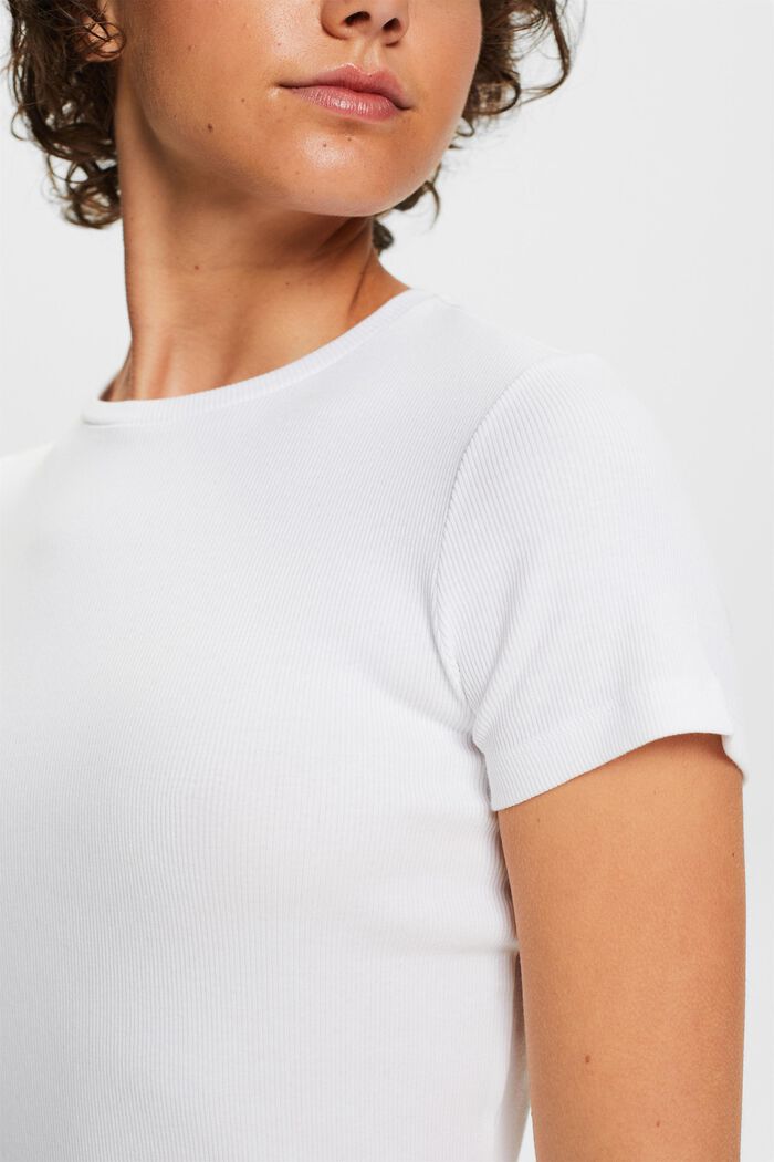 Cotton-Jersey Crewneck T-Shirt, WHITE, detail image number 2