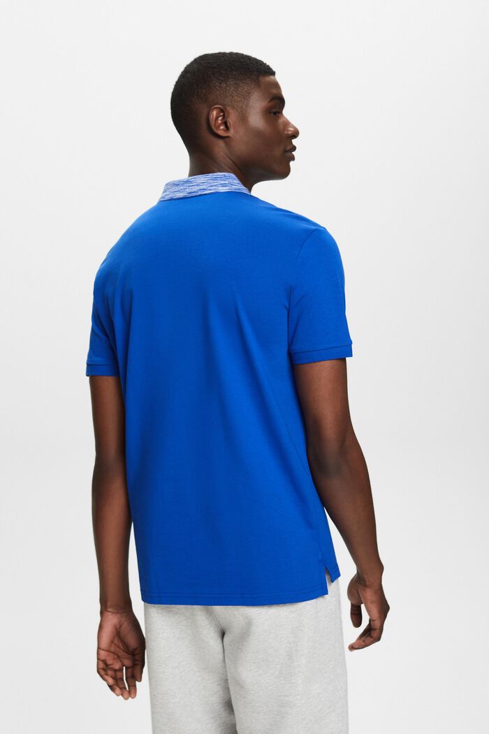 Space-Dyed Collar Polo Shirt, BRIGHT BLUE, detail image number 2