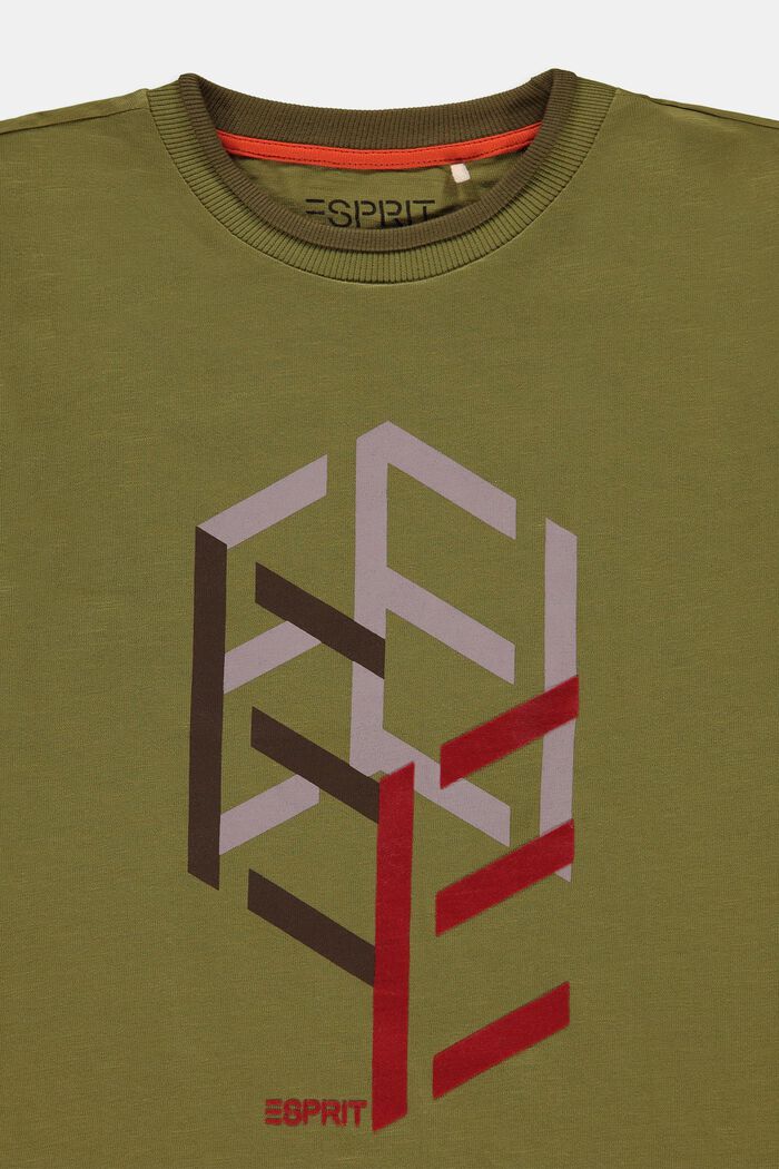 Layered look T-shirt with print, LEAF GREEN, detail image number 2