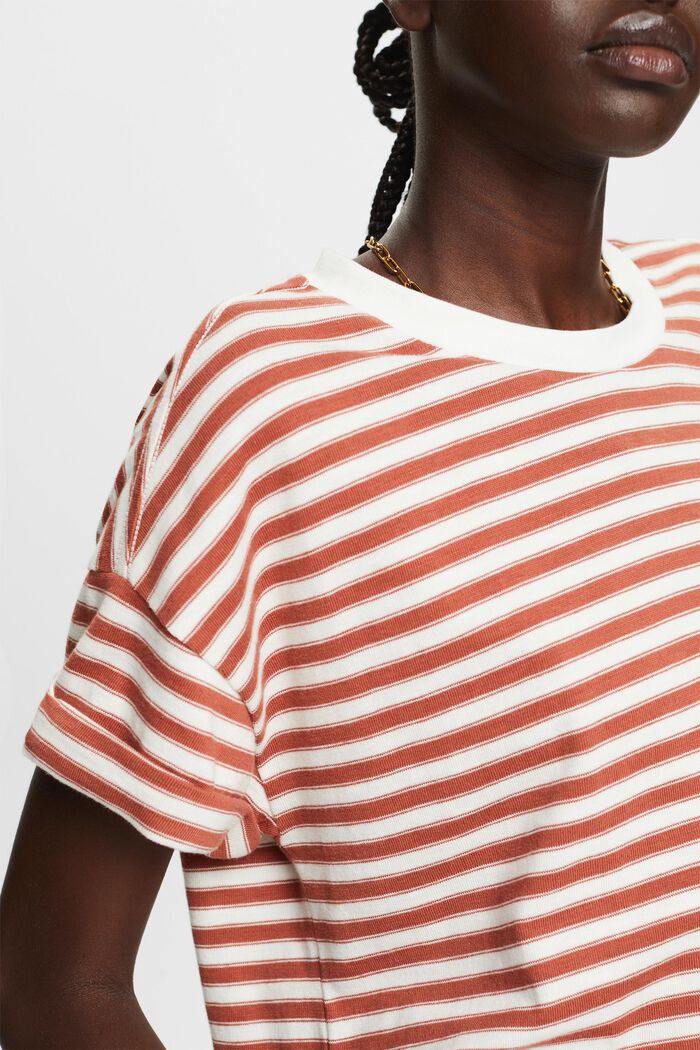 Striped t-shirt, 100% cotton, TERRACOTTA, detail image number 2