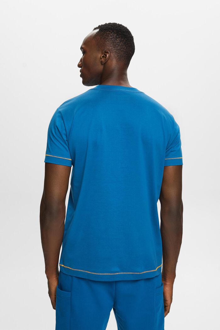 Jersey crewneck t-shirt, 100% cotton, DARK BLUE, detail image number 3