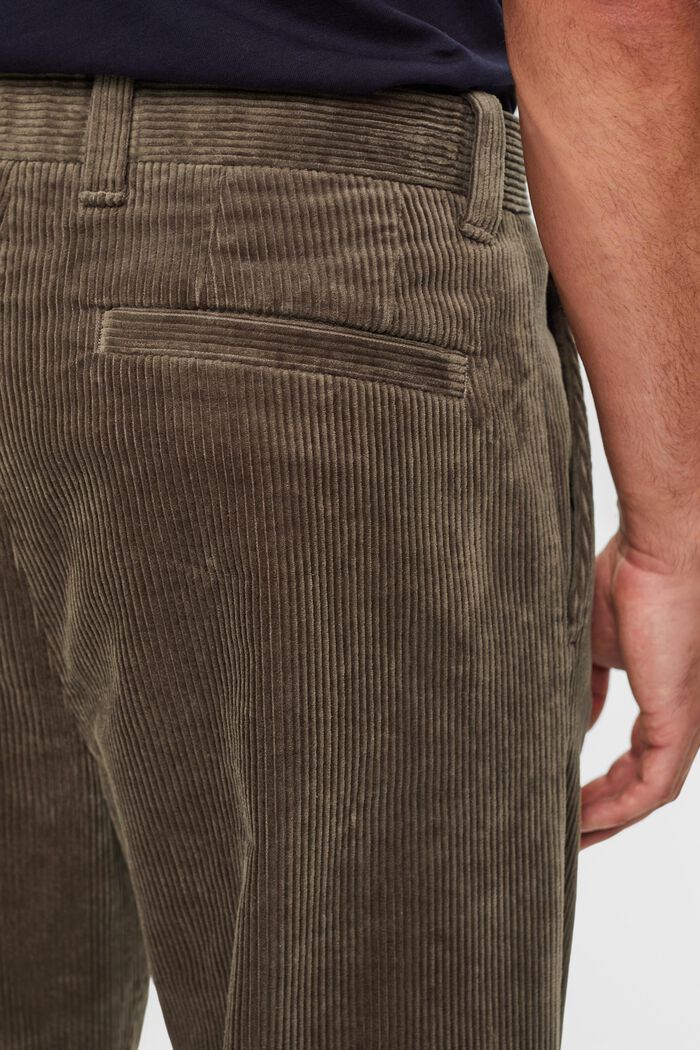 Wide Leg Corduroy Trousers, BROWN GREY, detail image number 5