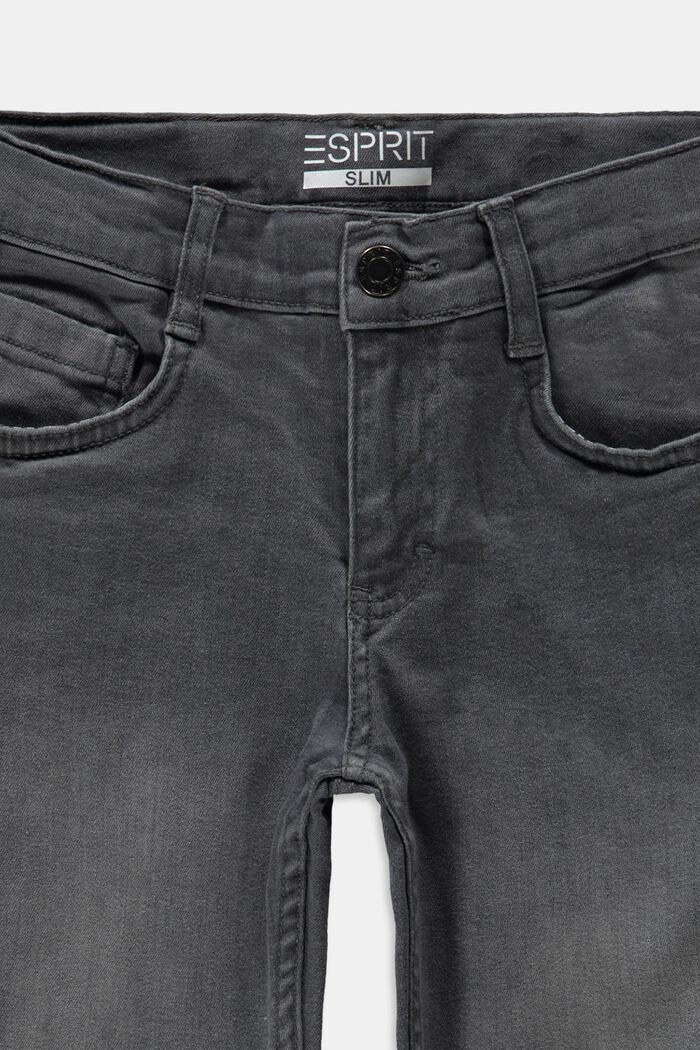 Jeans with an adjustable waistband, GREY DARK WASHED, detail image number 2