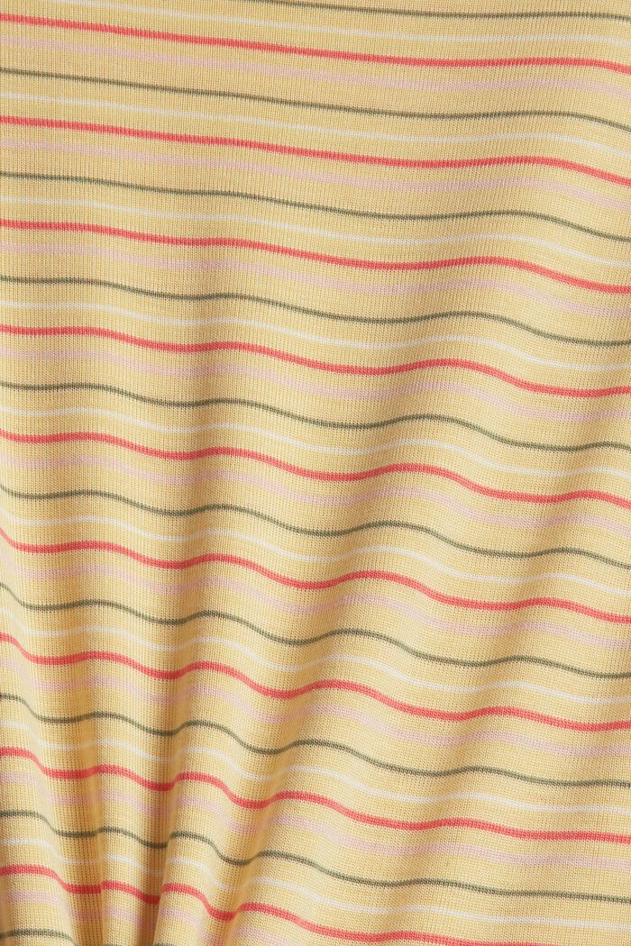 Made of TENCEL™: Long sleeve top with colourful stripes, DUSTY YELLOW, detail image number 4