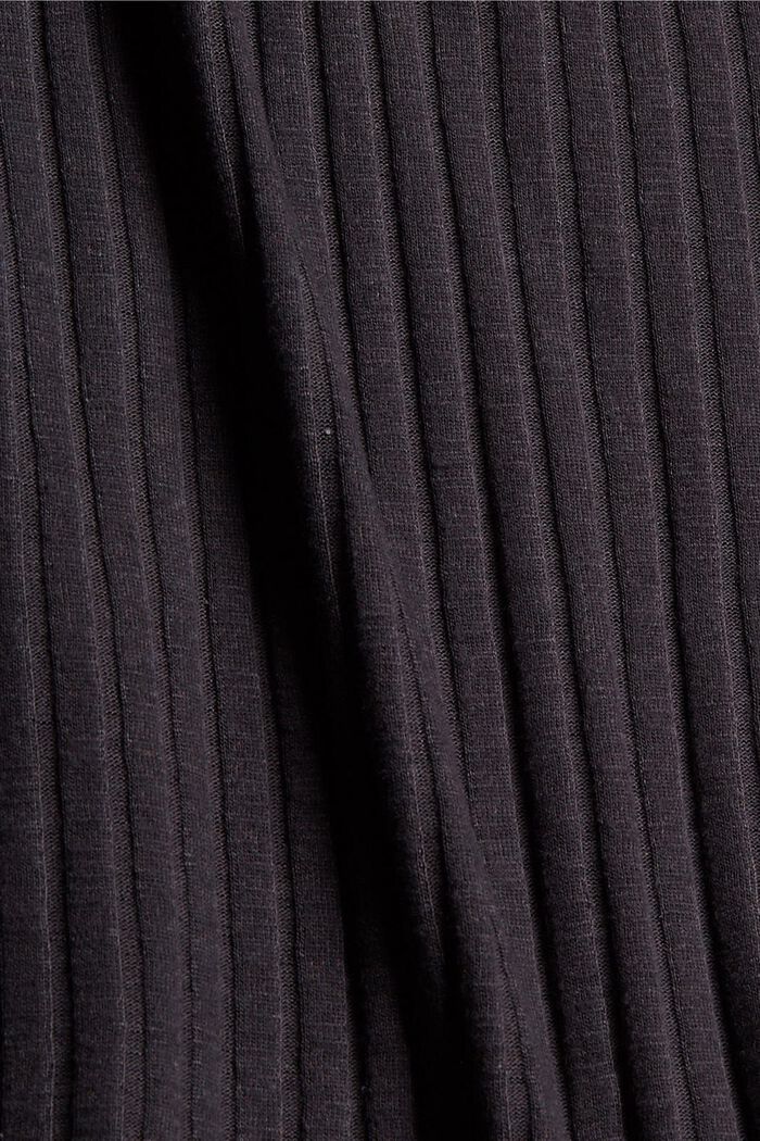 CURVY ribbed long sleeve top with a stand-up collar, ANTHRACITE, detail image number 1