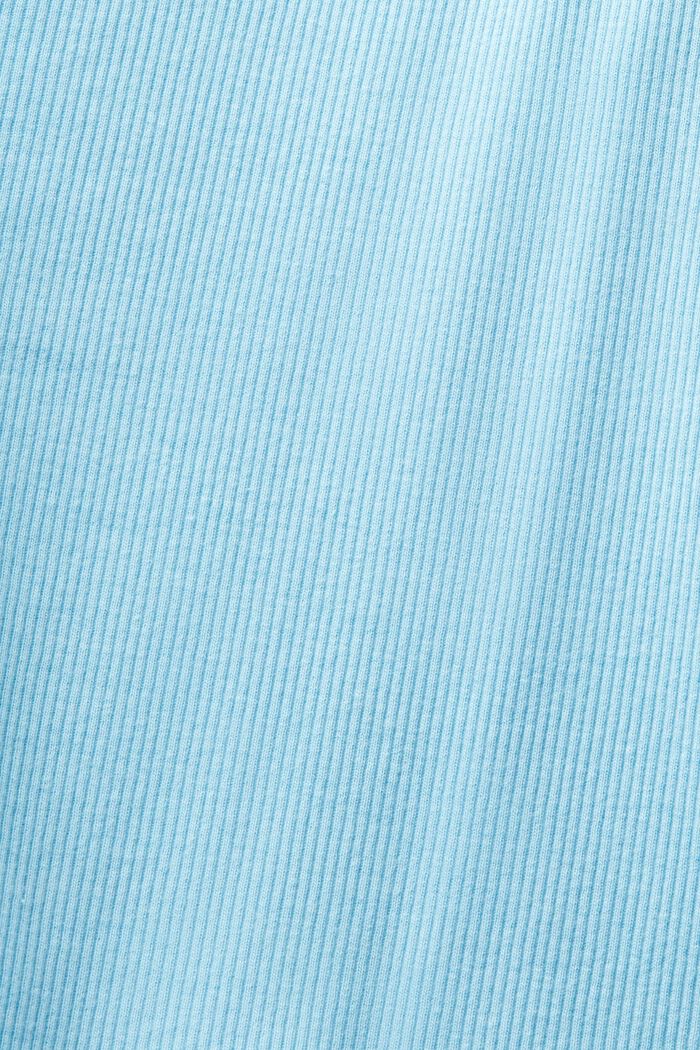 Lace Rib-Knit Jersey Top, LIGHT TURQUOISE, detail image number 5
