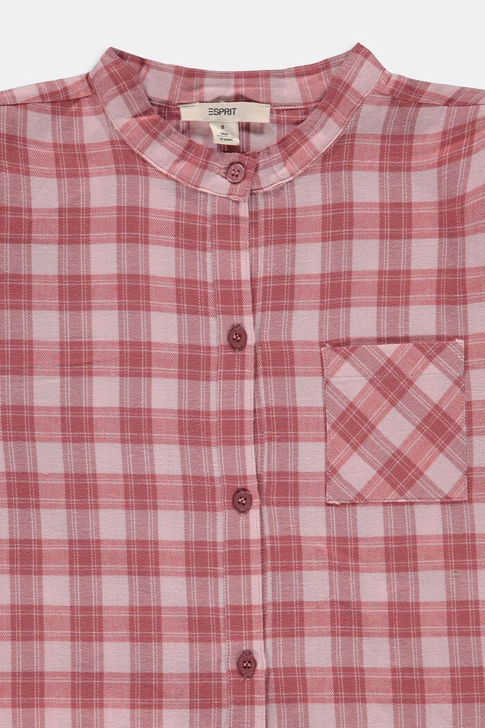 Long blouse with a check pattern, 100% cotton, PASTEL PINK, detail image number 2