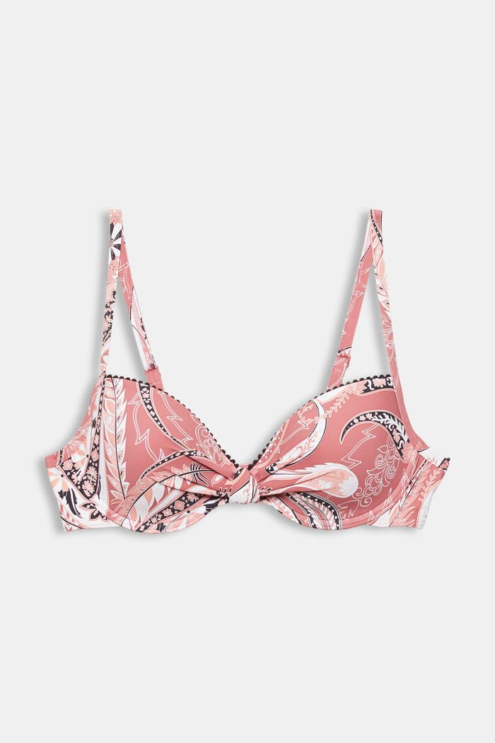 Made of recycled material: Padded bikini top, BLUSH, overview