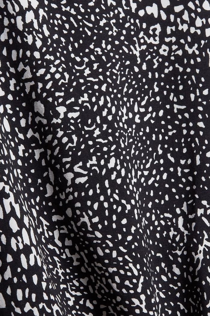 Smocked blouse with a print, LENZING™ ECOVERO™, BLACK, detail image number 4