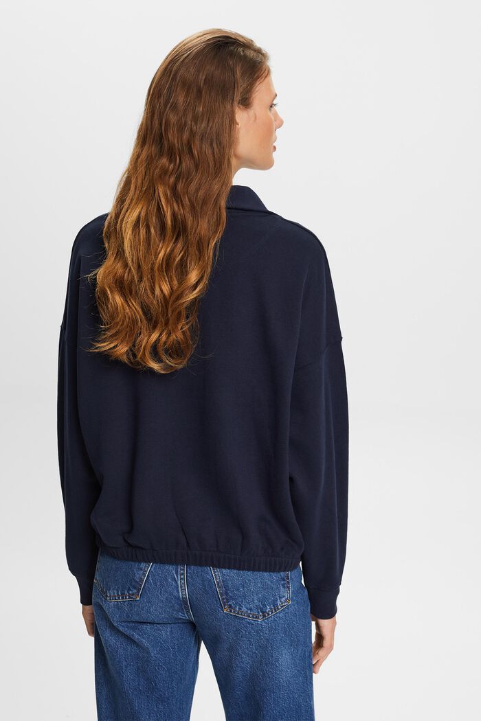 Fleece Pullover Sweatshirt, NAVY, detail image number 4
