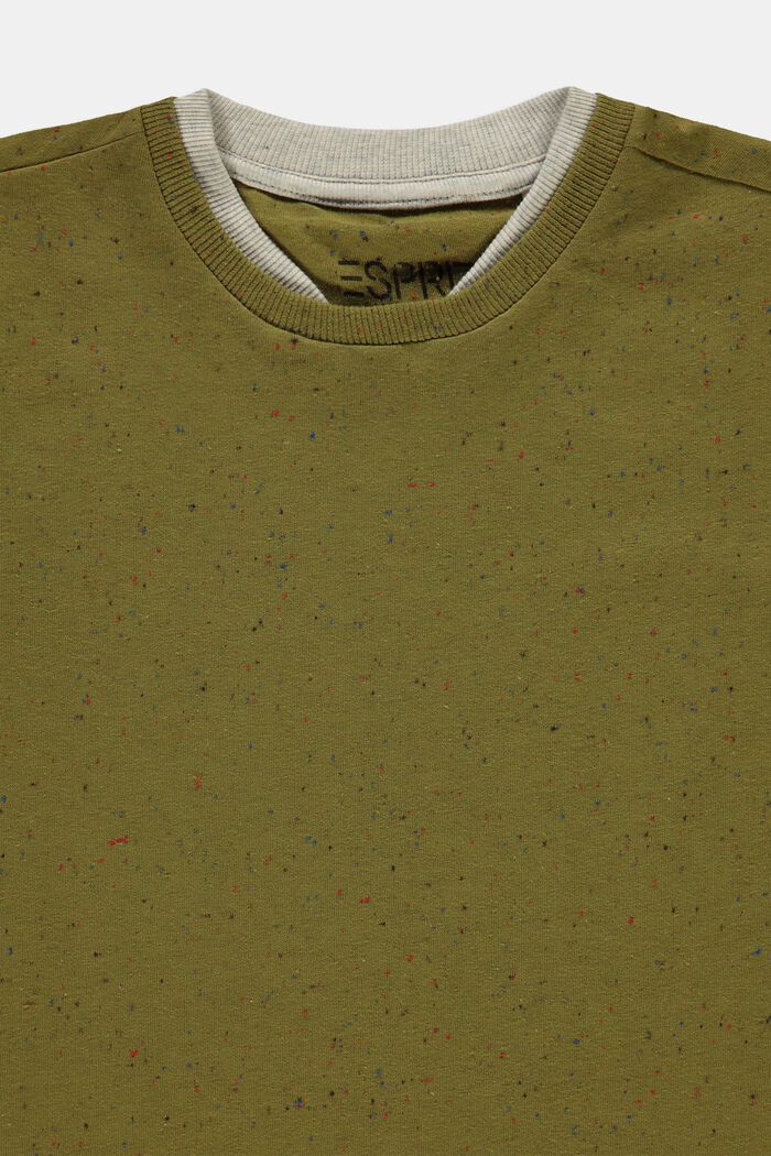 Double collar T-shirt made of cotton, LEAF GREEN, detail image number 2