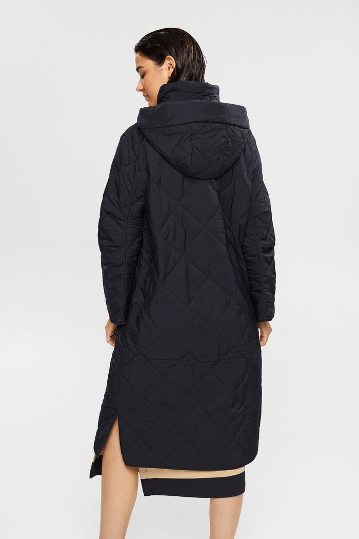 Quilted coat, BLACK, detail image number 3
