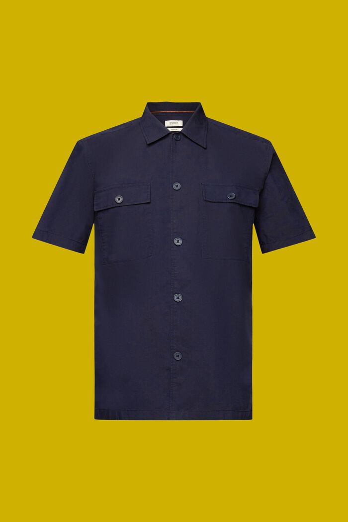 Short sleeve shirt, cotton blend, NAVY, detail image number 5