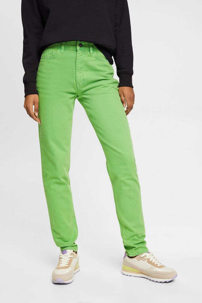 Mom fit twill trousers, GREEN, detail image number 0