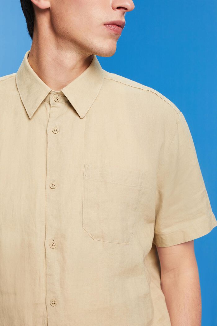 Linen short-sleeved shirt, SAND, detail image number 2