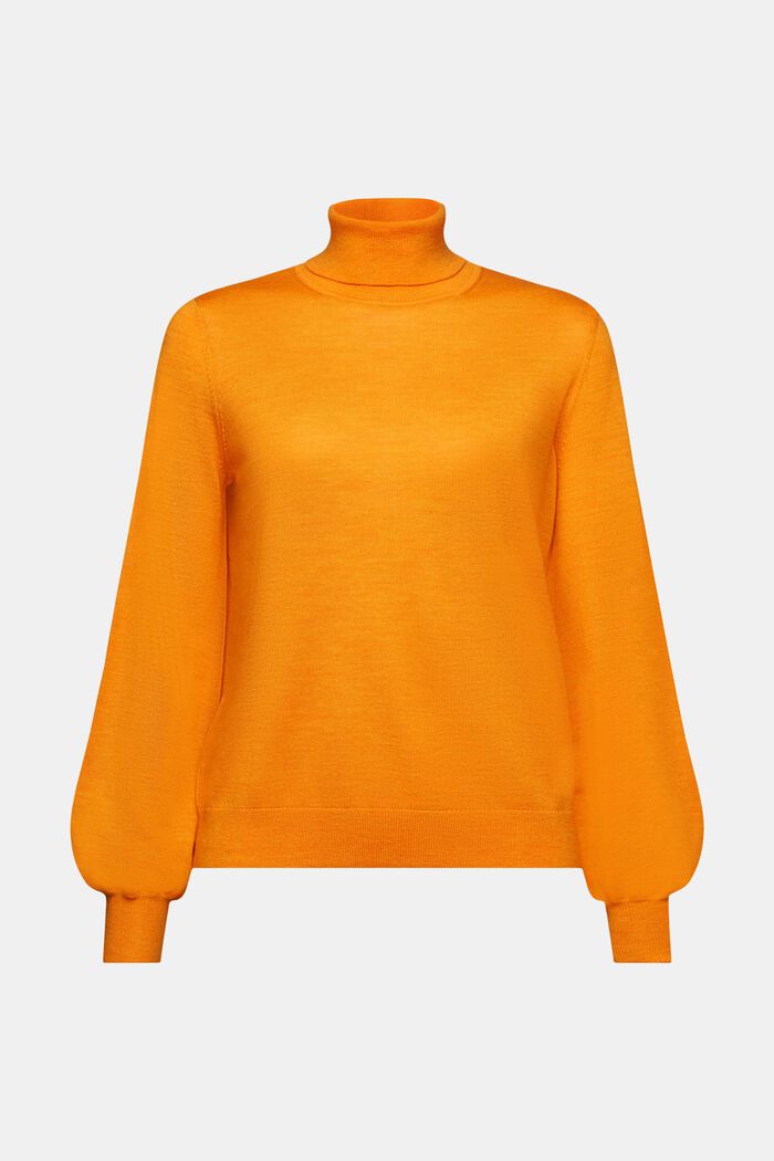 Wool Turtleneck Sweater, GOLDEN ORANGE, detail image number 6