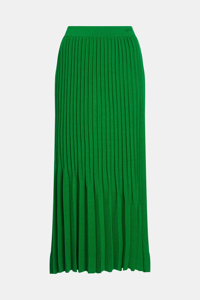 Pretty Pleats Midi Skirt, GREEN, overview