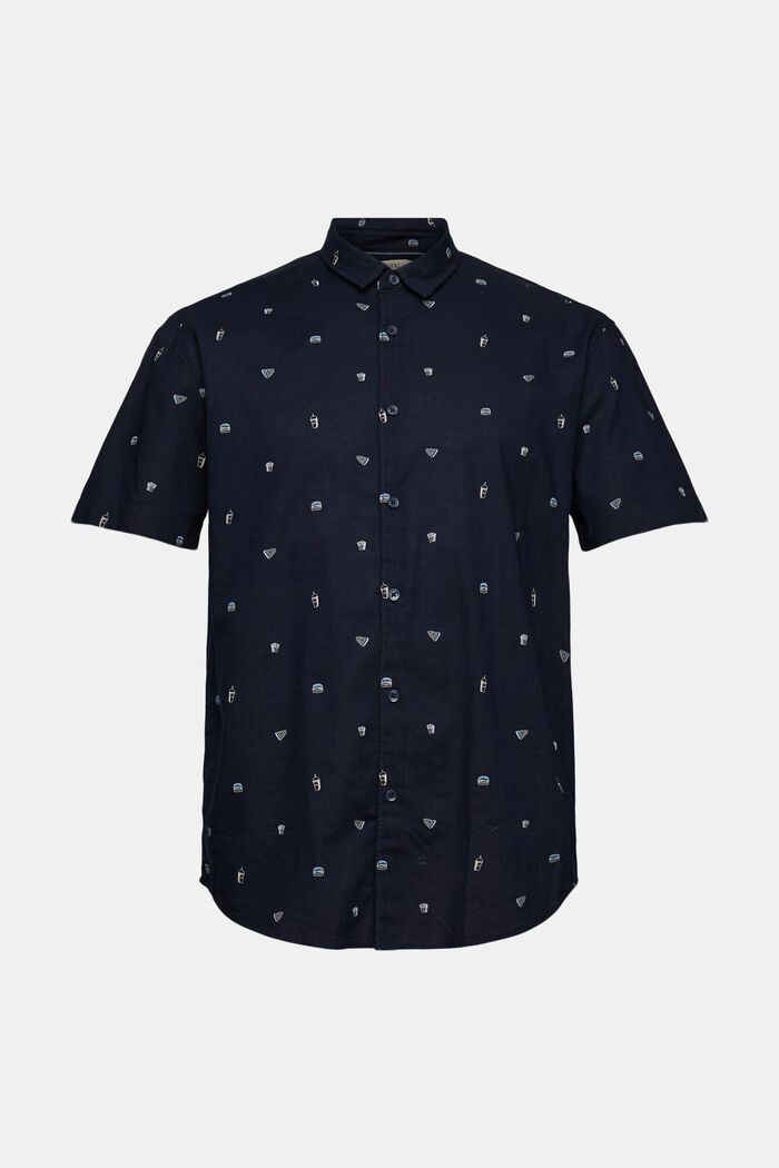Shirt with a printed motif , DARK BLUE, overview